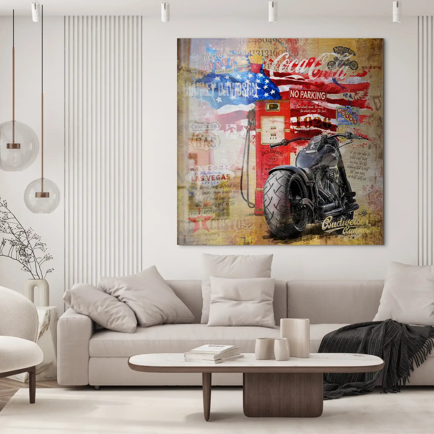 Harley USA Pop Art Alu Gebürstet INGALERIE