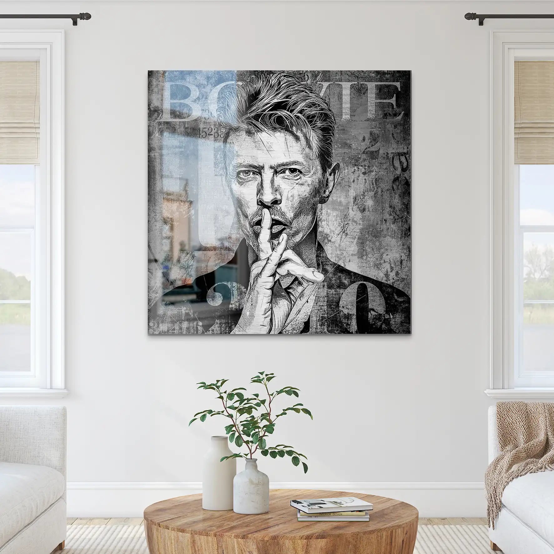 David Bowie Abstrakt Luxury Dark Style Alu Gebürstet INGALERIE