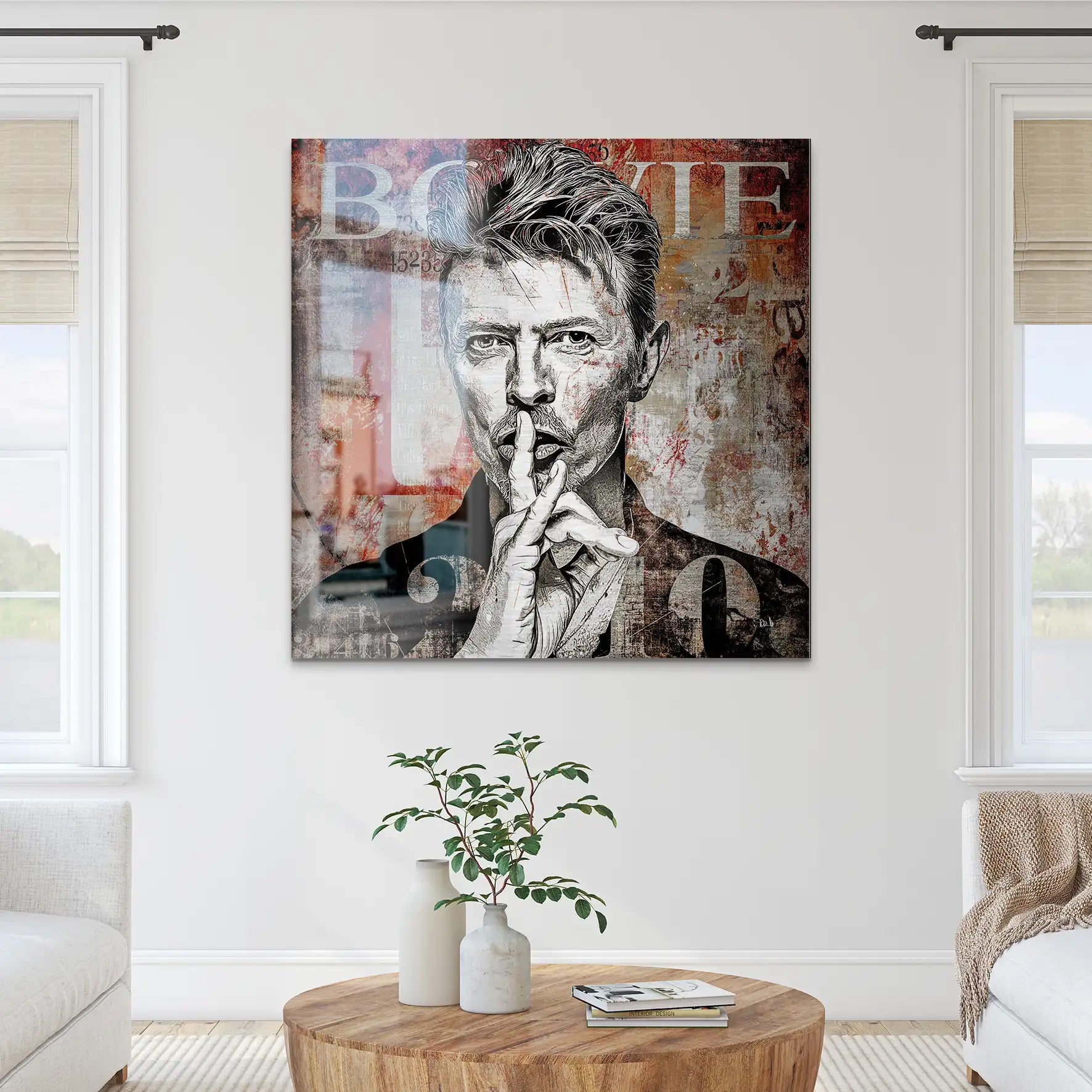 David Bowie Abstrakt Luxury Style Alu Gebürstet Bild INGALERIE