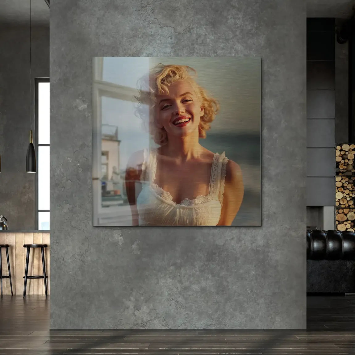 Marilyn Monroe Summer Sun Alu Gebürstet Bild