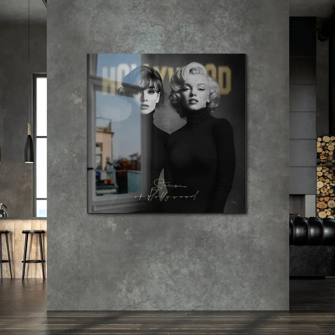 Audrey & Marilyn Hollywood Alu Gebürstet Bild