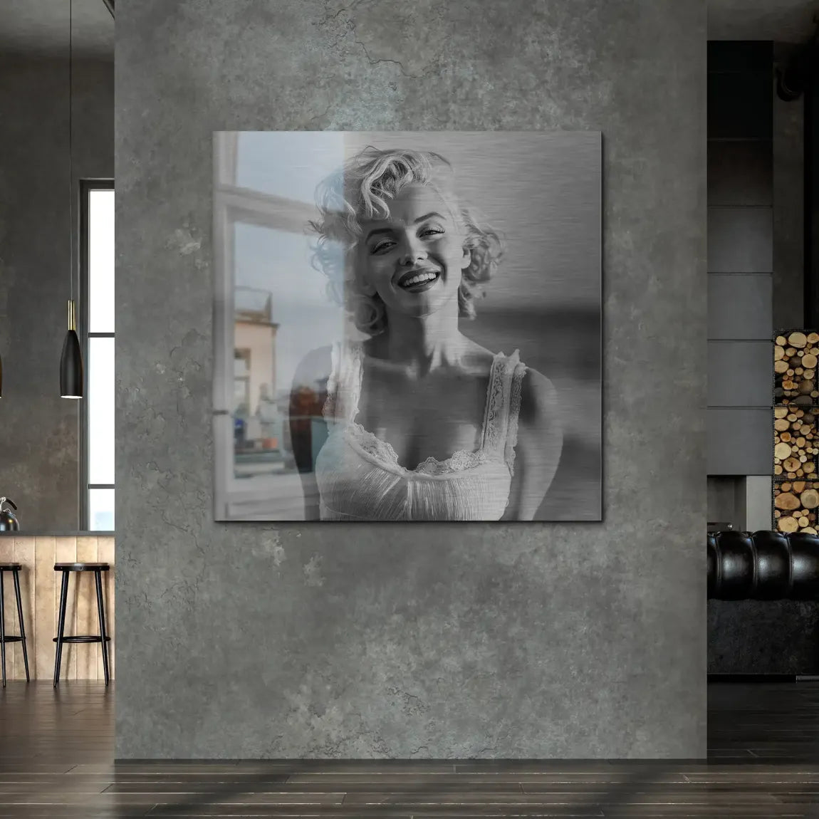 Marilyn Monroe Summer Beach Alu Gebürstet Bild