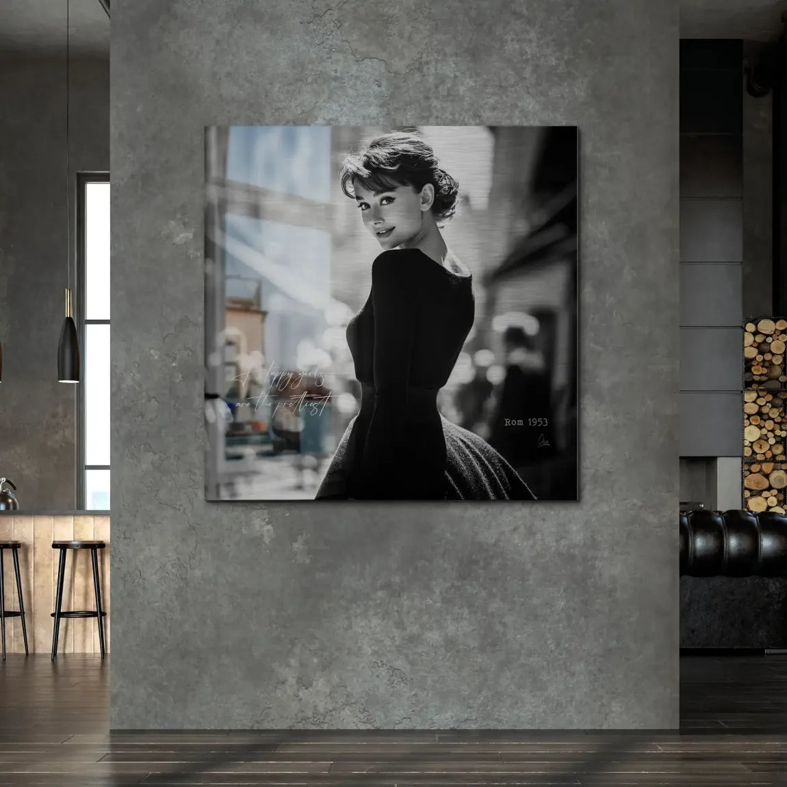 Audrey Hepburn Roma Alu Gebürstet Bild