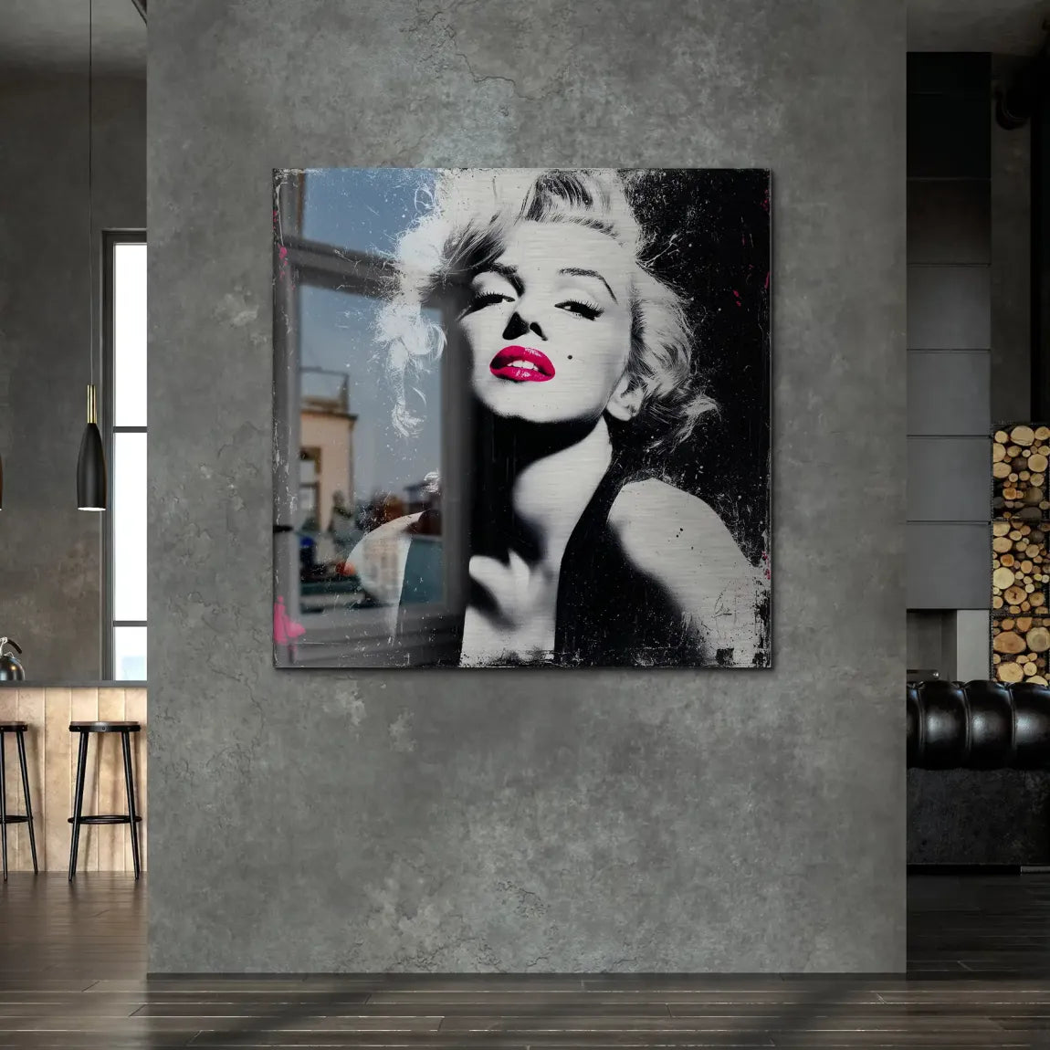 Monroe Noir Art Alu Gebürstet Bild