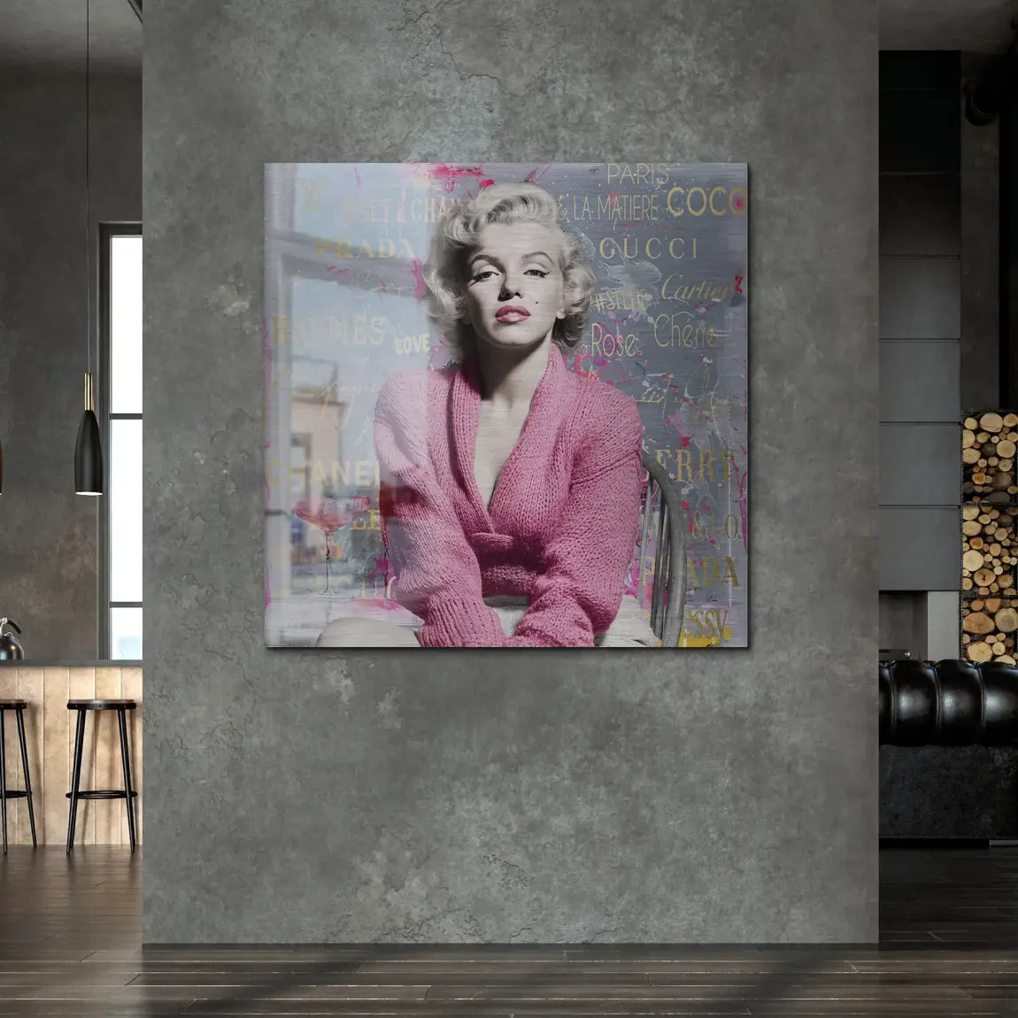 Marilyn Monroe Luxury Style Alu Gebürstet Bild