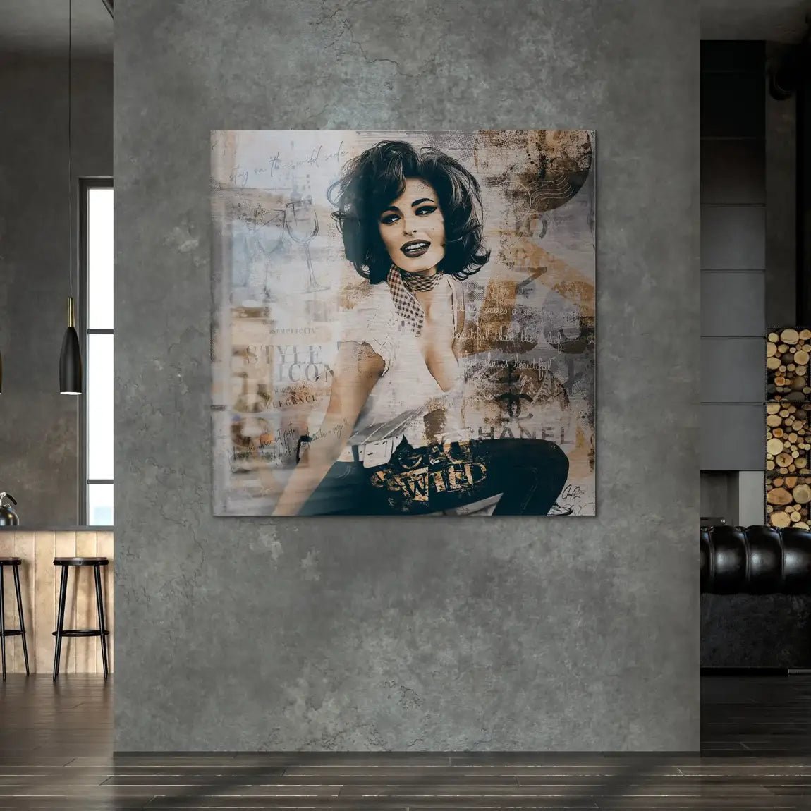 Sophia Loren Street Art Alu Gebürstet Bild INGALERIE