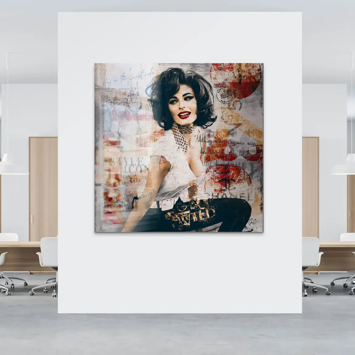 Sophia Loren Street Art Nr.2 Alu Gebürstet Bild INGALERIE