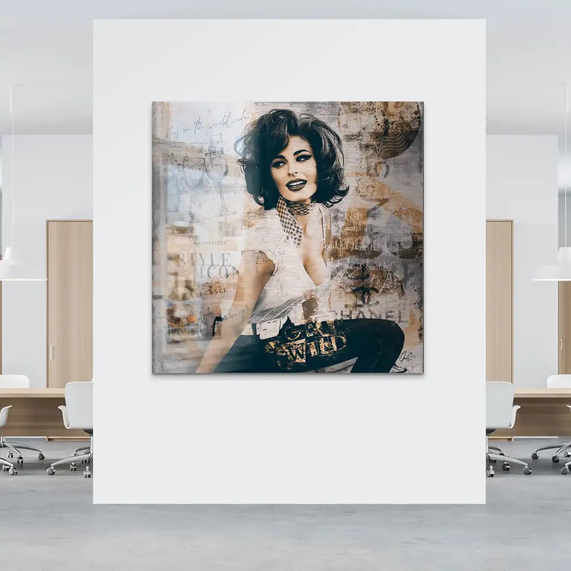 Sophia Loren Street Art Alu Gebürstet Bild INGALERIE