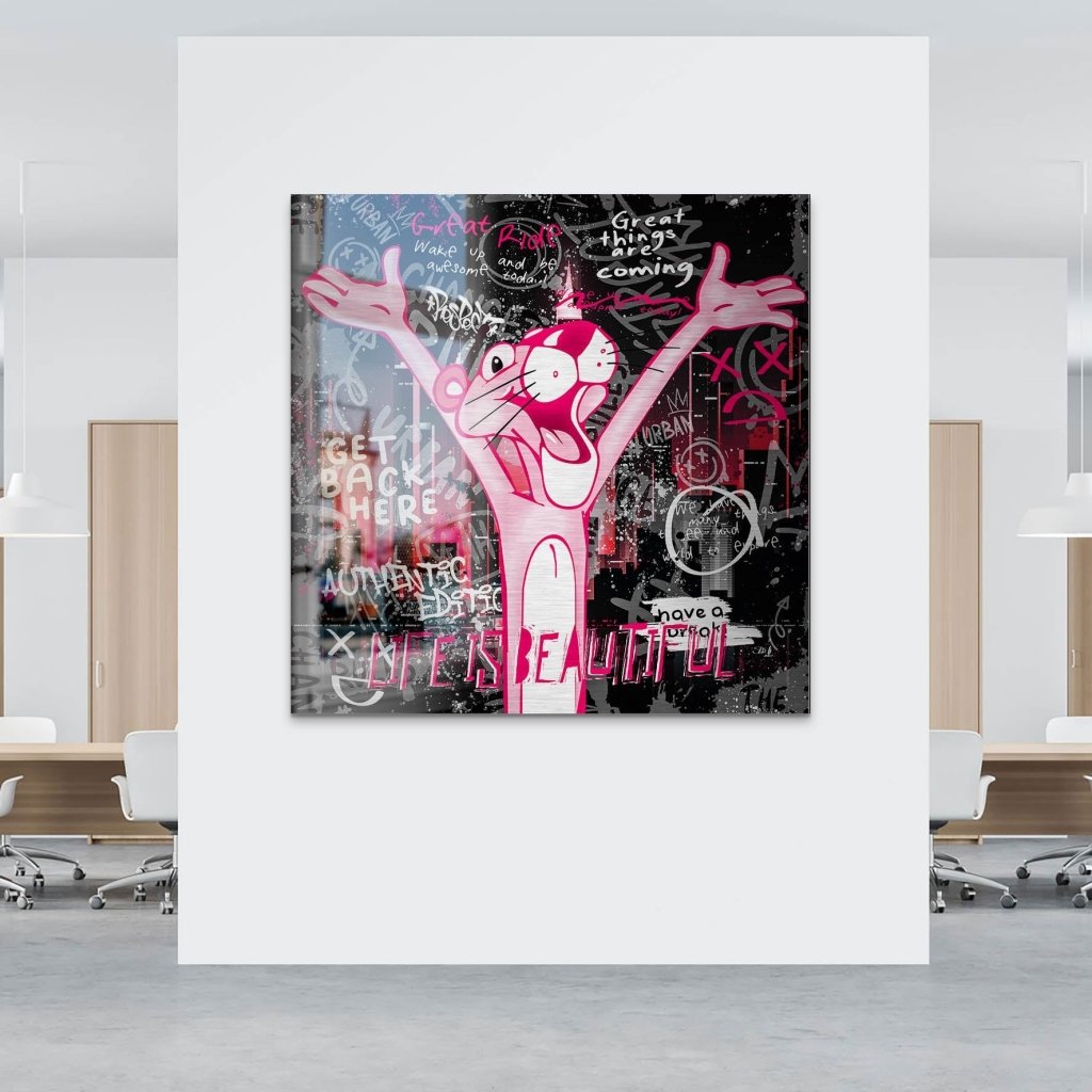 Pink Panther Pop Art Alu Gebürstet INGALERIE