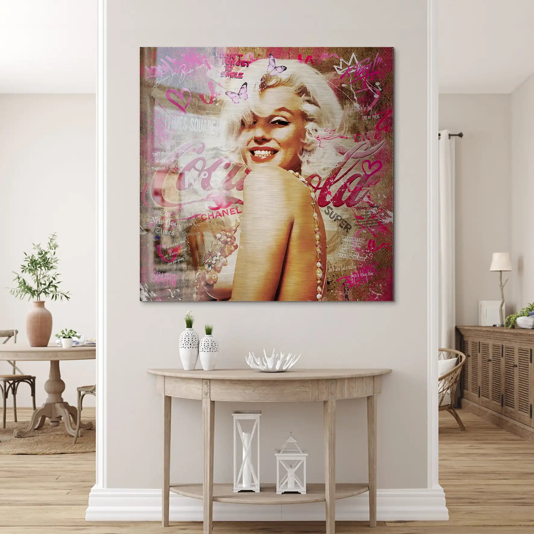 Marilyn Monroe Graffiti Style Alu Gebürstet Bild INGALERIE