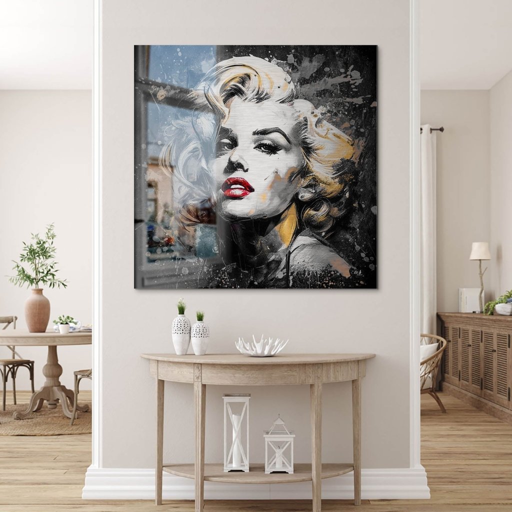 Marilyn Monroe Abstrakt Black Alu Gebürstet Bild INGALERIE