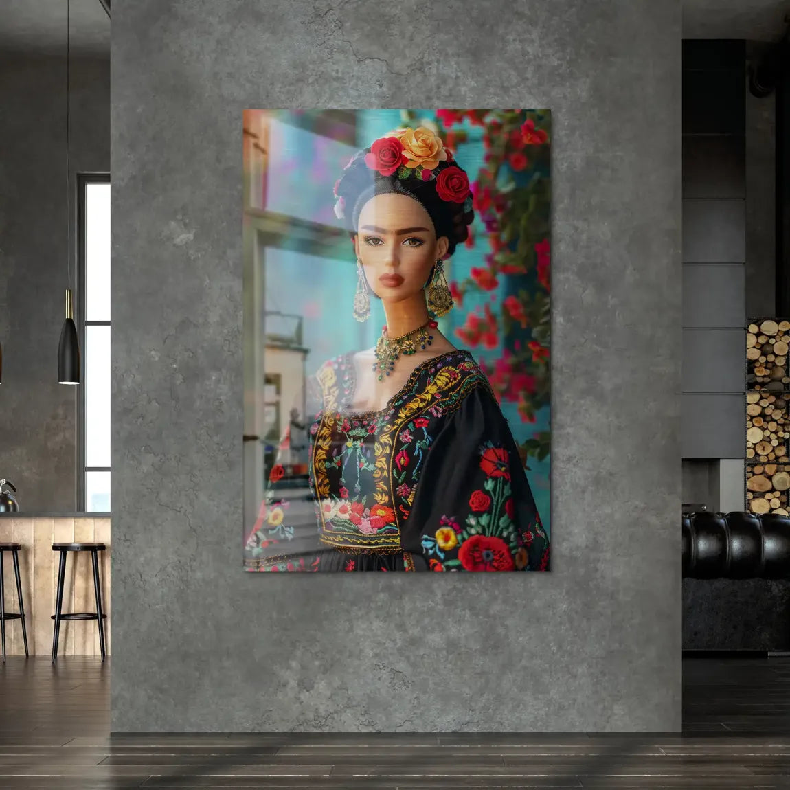 Frida Barbie Alu Dibond Bild gebürstet