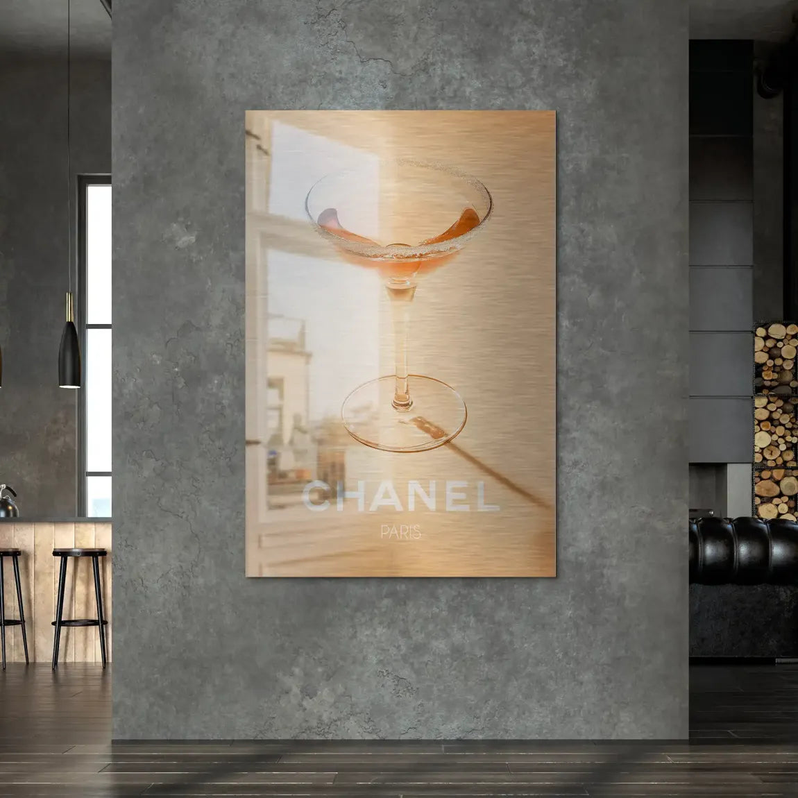 Chanel Glam Cocktail Alu Dibond Bild gebürstet