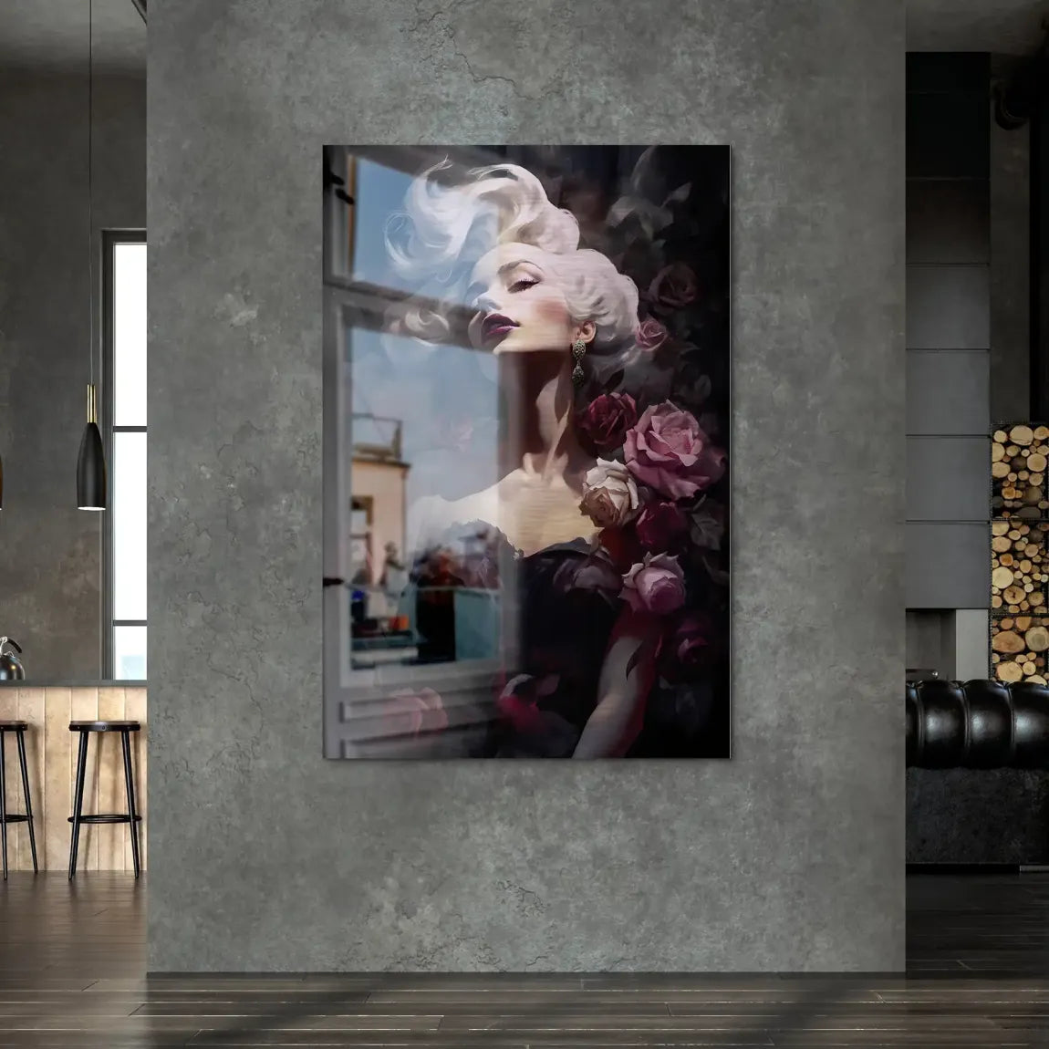 Velvet Rose Marilyn Monroe Alu Dibond Bild gebürstet