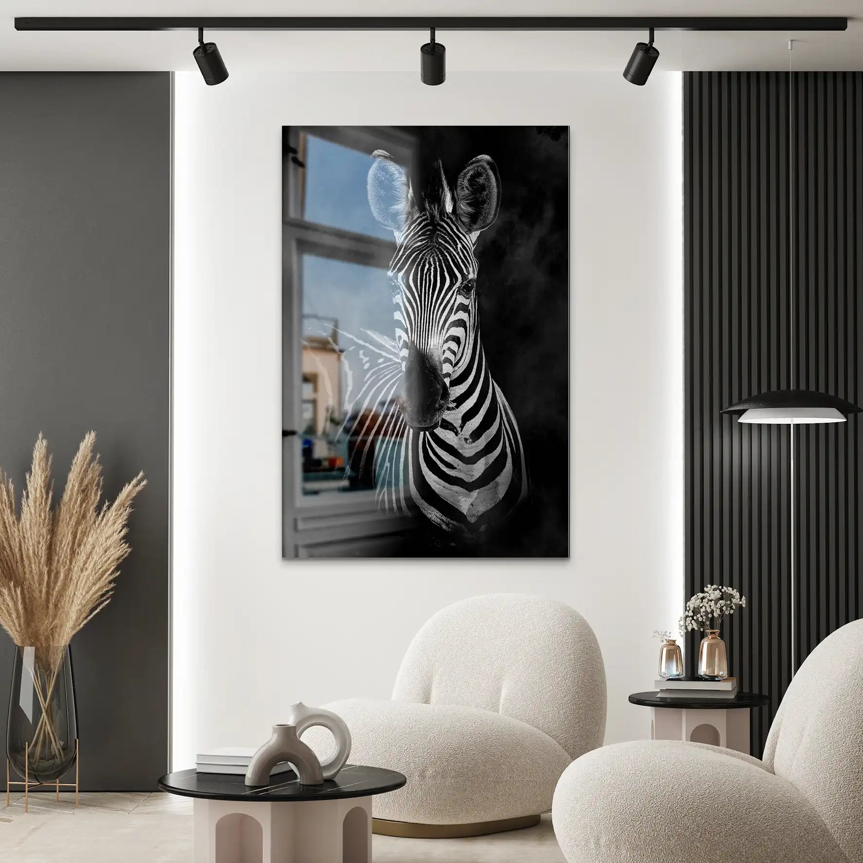 Zebra Black Style AluDibond Gebürstet INGALERIE