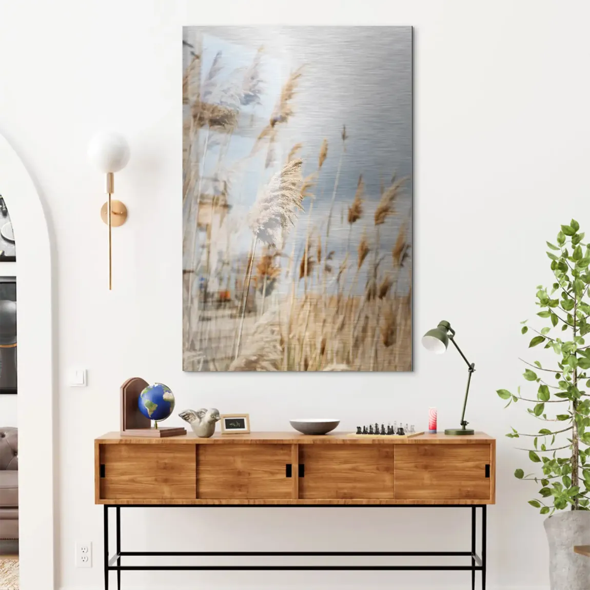 Whispering Reeds Alu Dibond Bild gebürstet - INGALERIE | Dein Onlineshop für moderne Wandbilder