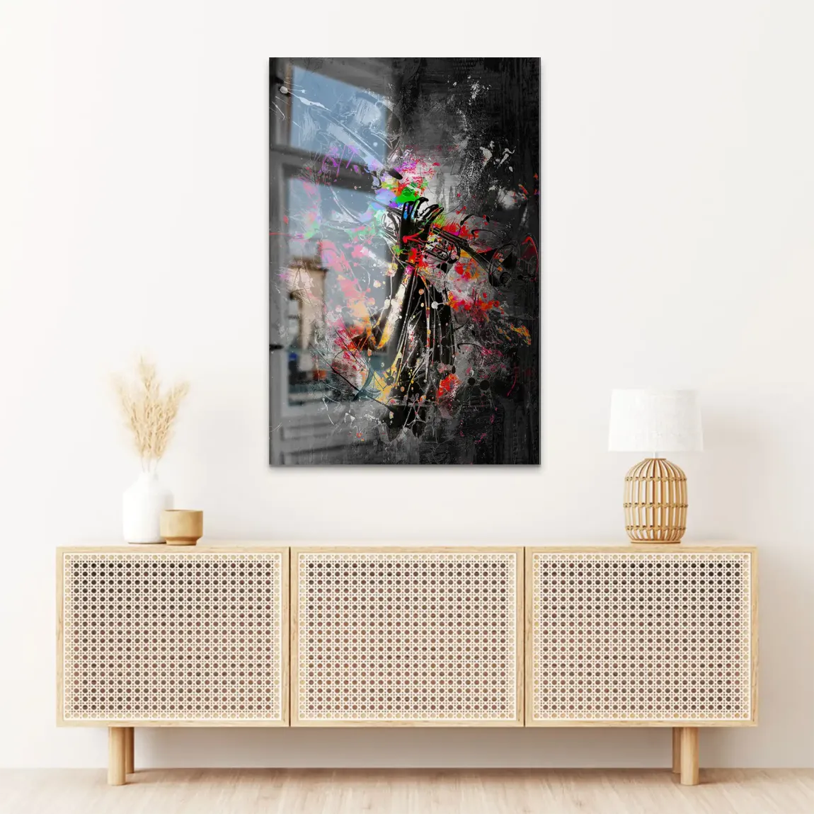 Color Jazz Trompete Alu Dibond Bild gebürstet