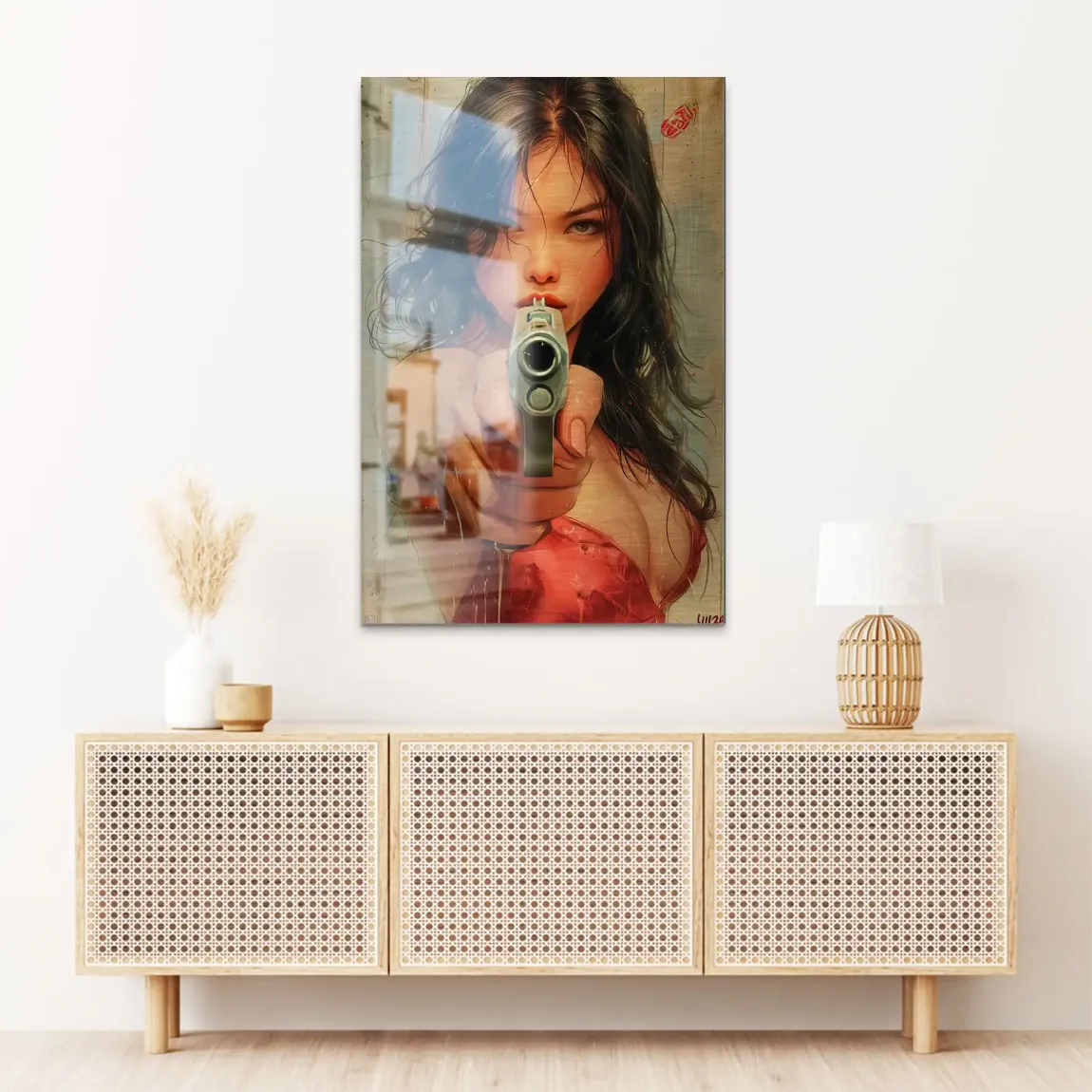 Velvet Gun Alu Dibond Bild gebürstet