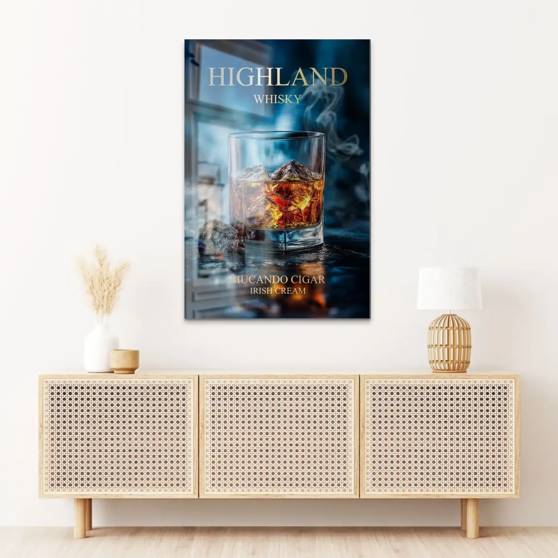 Highland Whisky Glow Alu Dibond Bild gebürstet