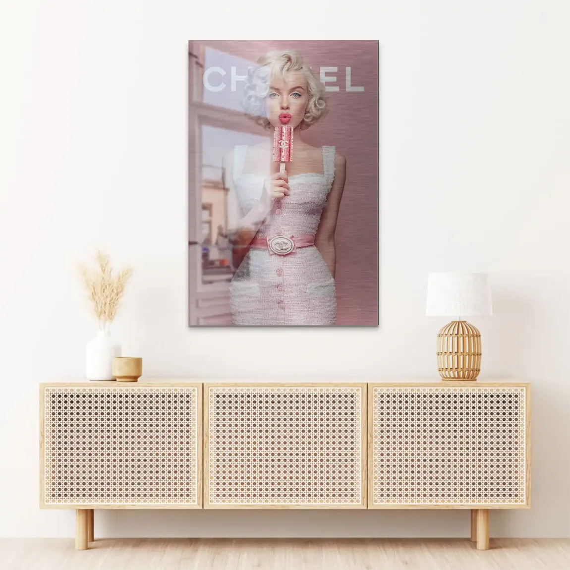 Pink Delight Marilyn Monroe Alu Dibond Bild gebürstet