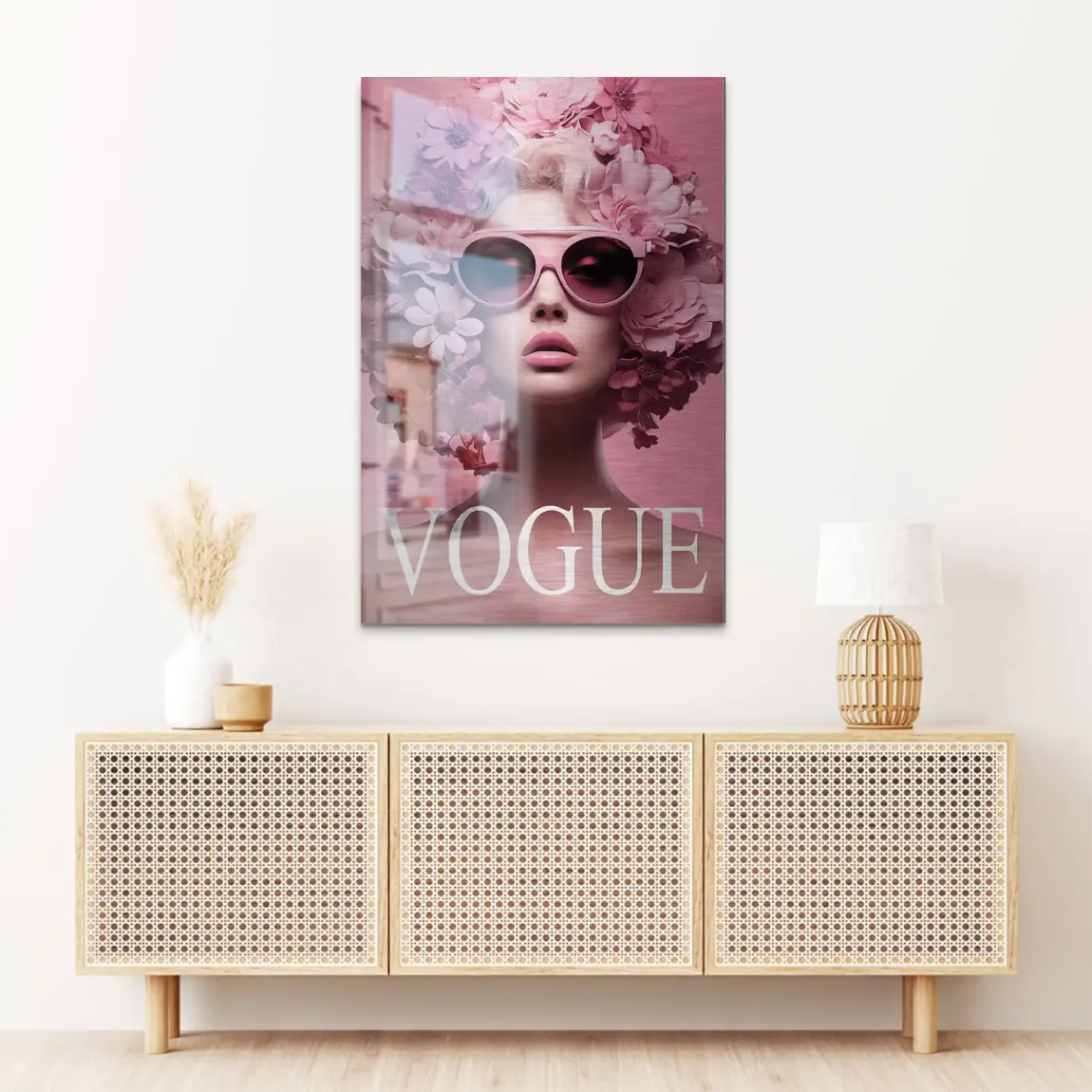 Floral Pink Vogue Alu Dibond Bild gebürstet