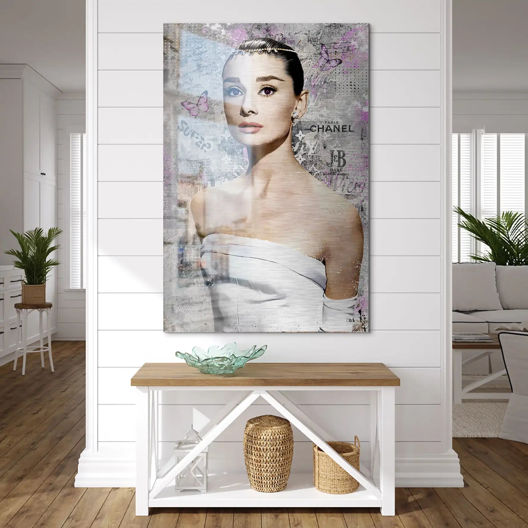 Audrey Hepburn Silver Style Pop Art AluDibond Gebürstet INGALERIE