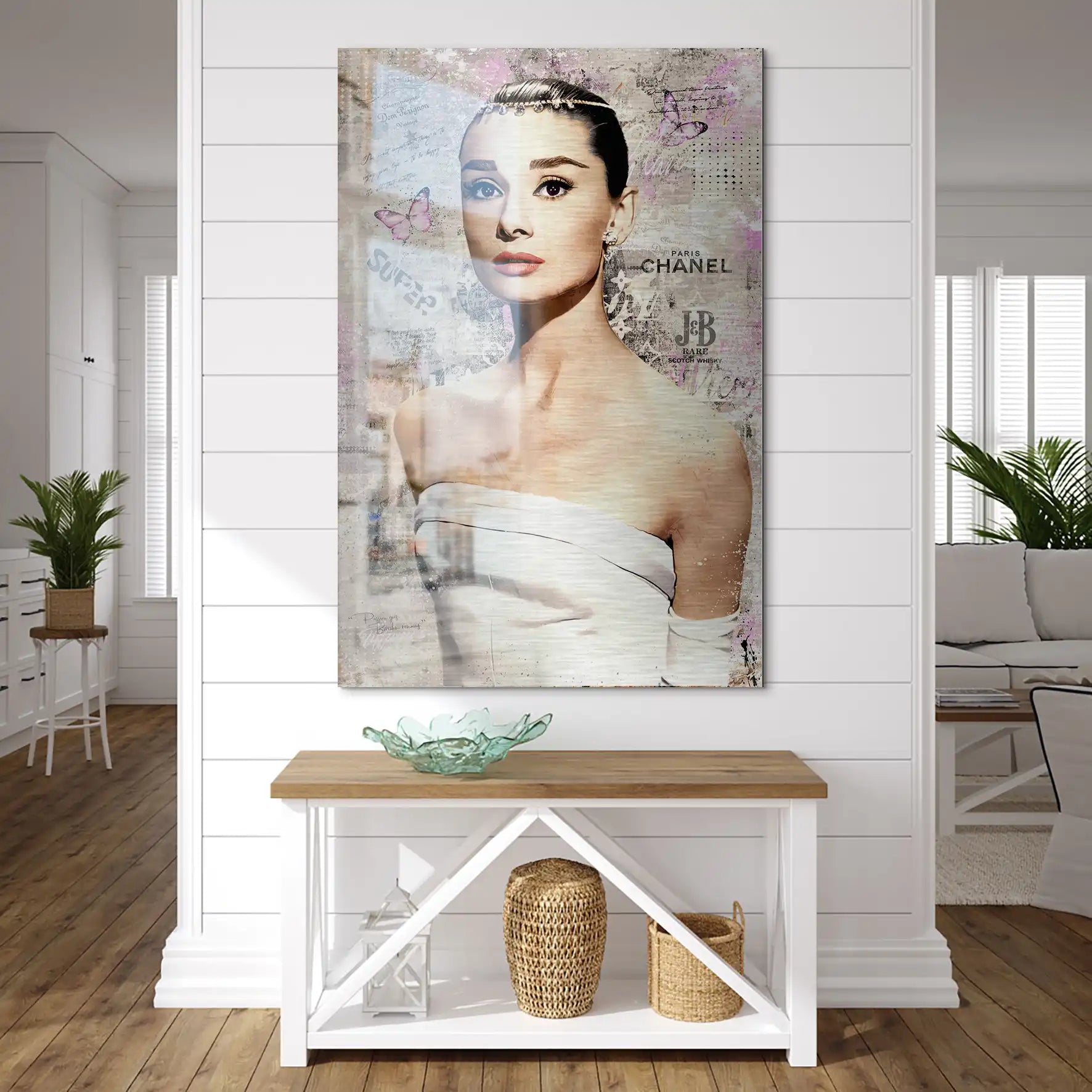 Audrey Hepburn Modern Style Pop Art AluDibond Gebürstet INGALERIE