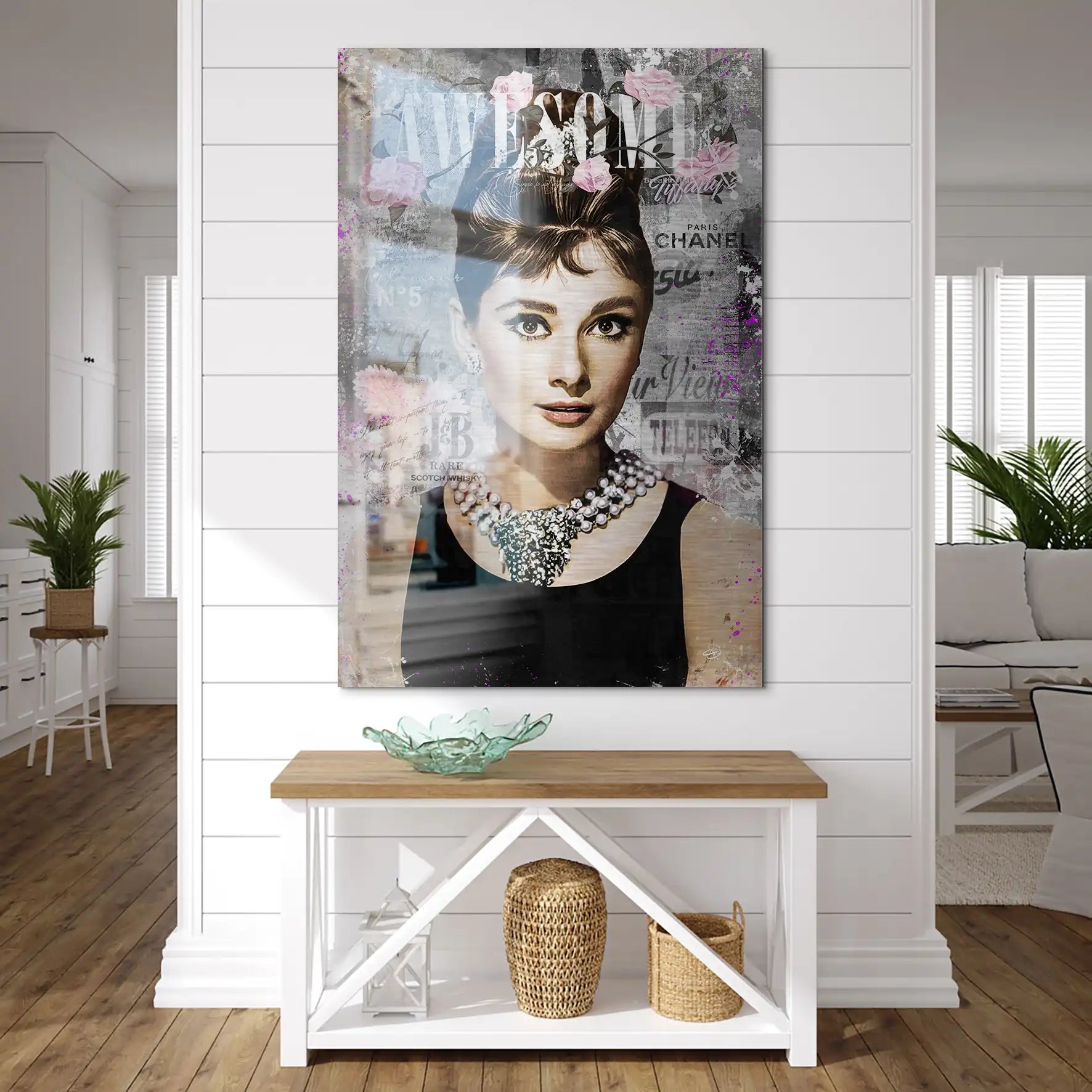 Audrey Hepburn Awesome Pop Art AluDibond Gebürstet INGALERIE