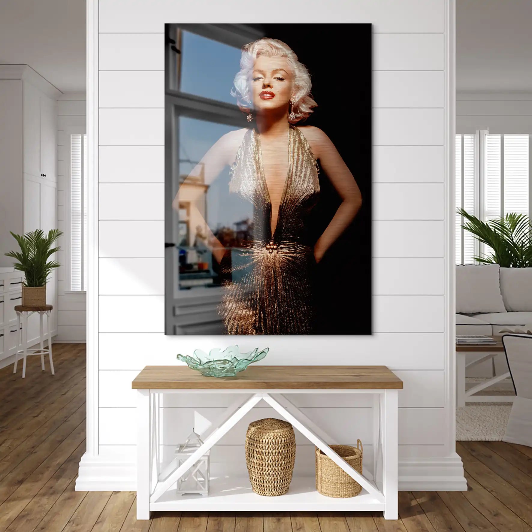 Marilyn Gold Dress AluDibond Gebürstet INGALERIE