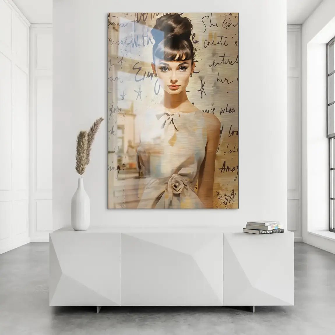 Audrey Hepburn Modern Art AluDibond Gebürstet INGALERIE