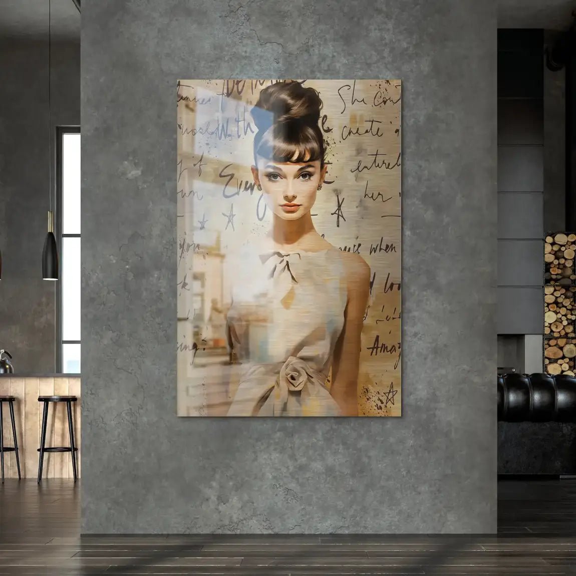 Audrey Hepburn Modern Art AluDibond Gebürstet INGALERIE