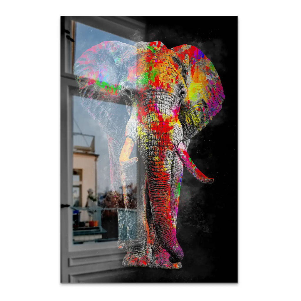 Elefant Color Style AluDibond Gebürstet INGALERIE