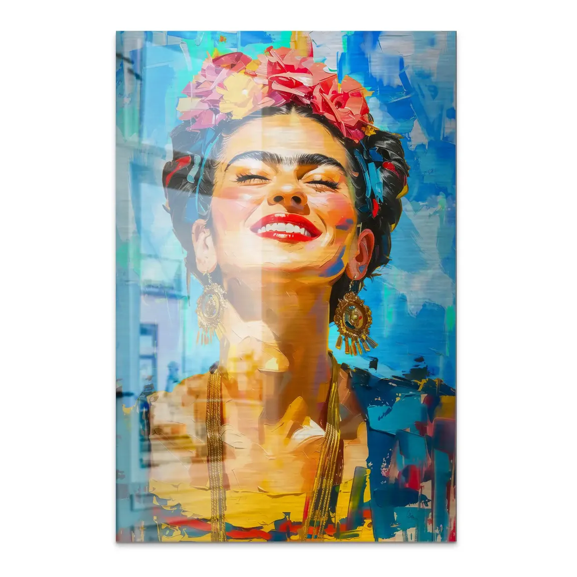 Frida buntes Leben Aluminiumbild gebürstet