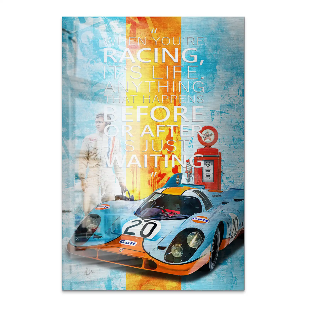 Steve Gulf Porsche 917 AluDibond Gebürstet INGALERIE