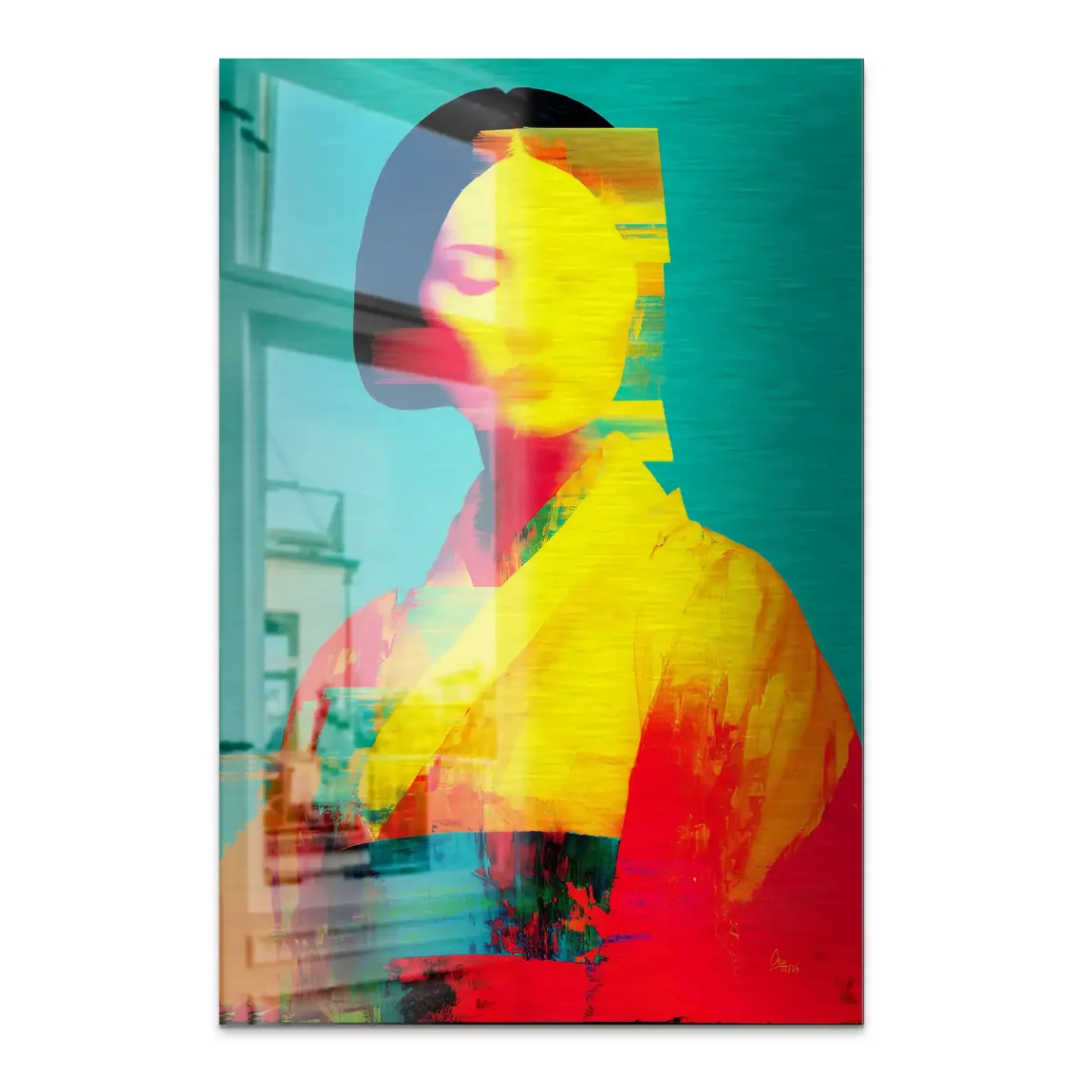 Geisha Color Art Alu Dibond Bild gebürstet