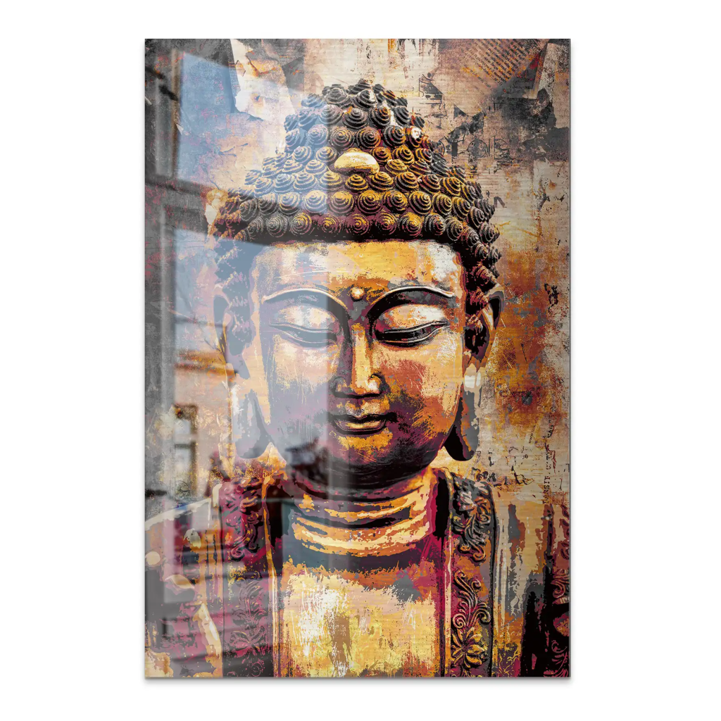 Buddha Vintage AluDibond Gebürstet INGALERIE