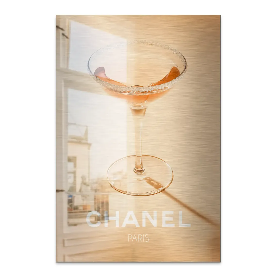 Chanel Glam Cocktail Alu Dibond Bild gebürstet