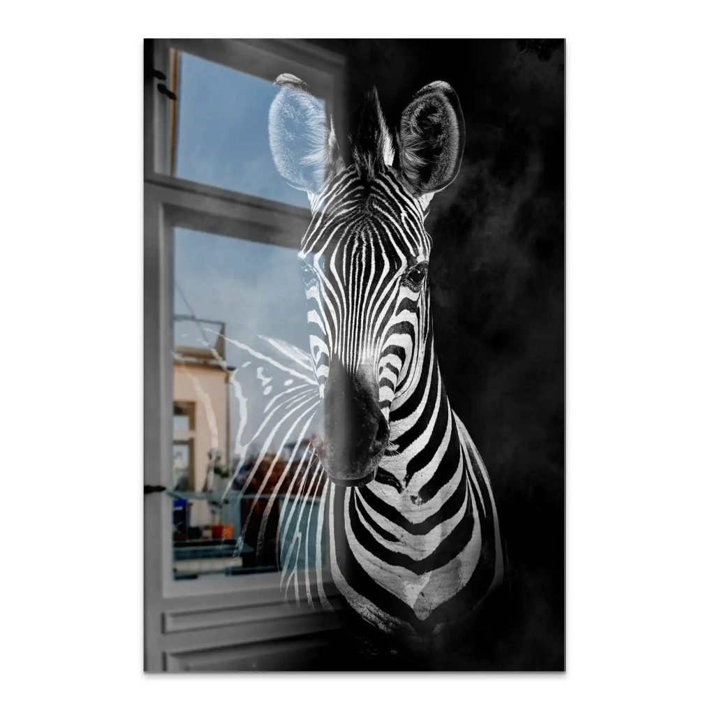Zebra Black Style AluDibond Gebürstet INGALERIE