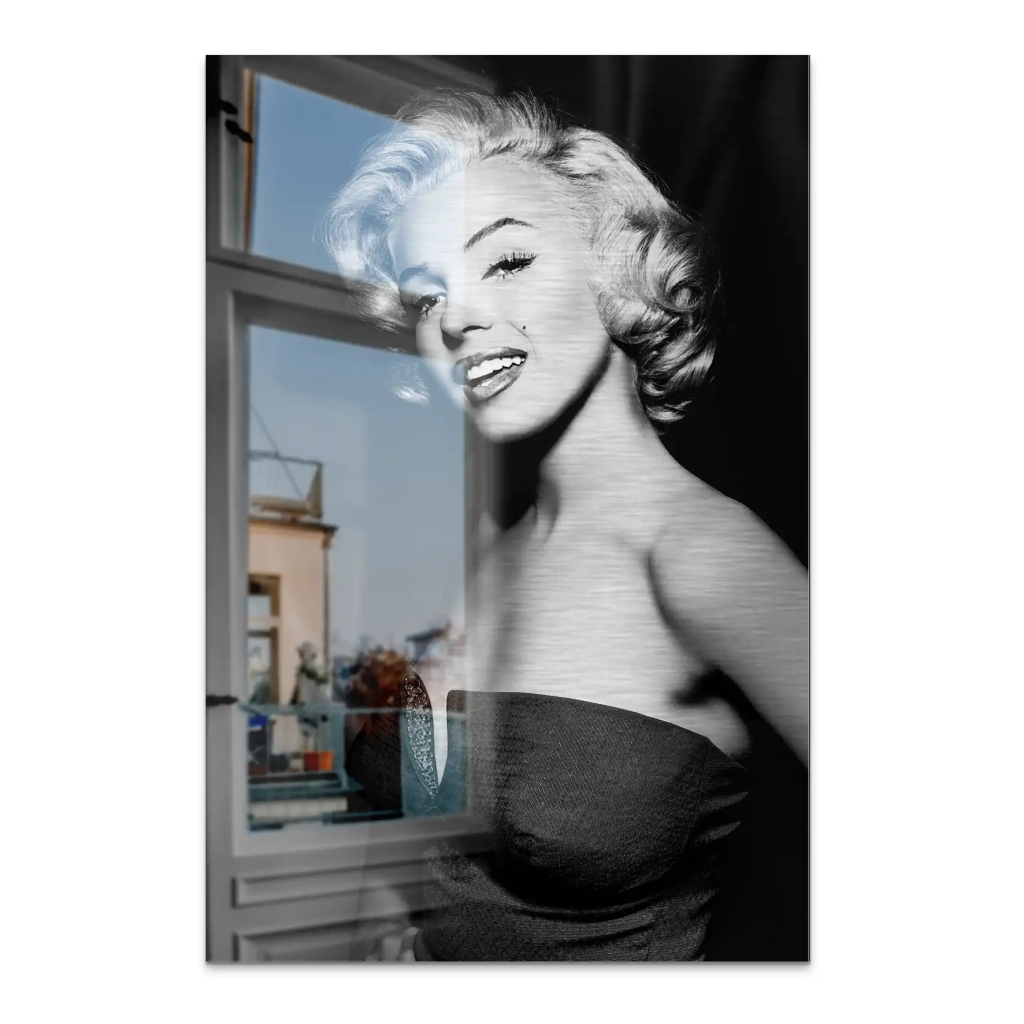 Marilyn Black and White AluDibond Gebürstet INGALERIE