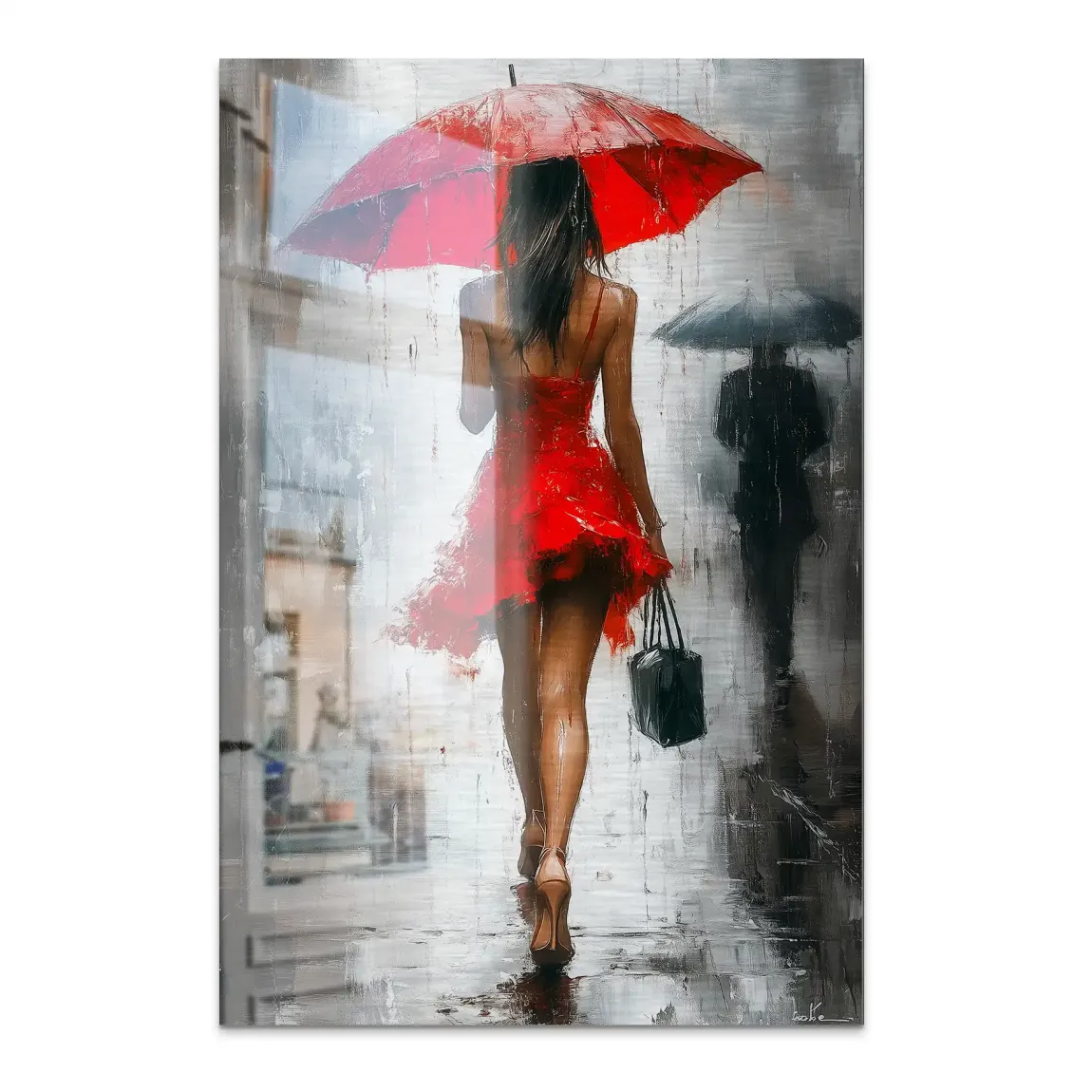 Walk in the Rain Alu Dibond Bild gebürstet