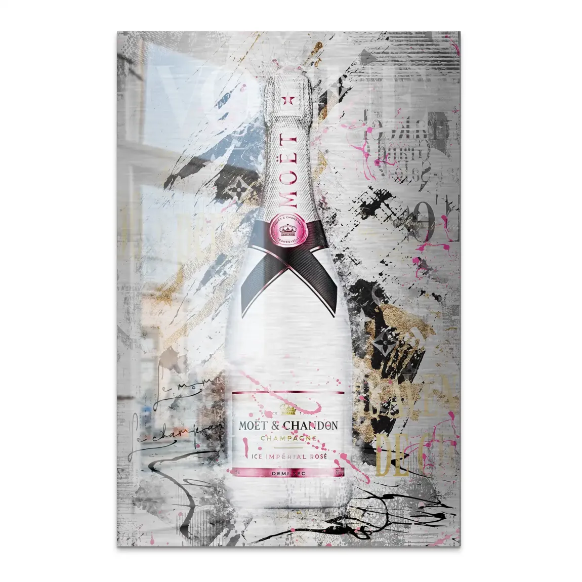 Champagner Rosé Aluminiumbild gebürstet