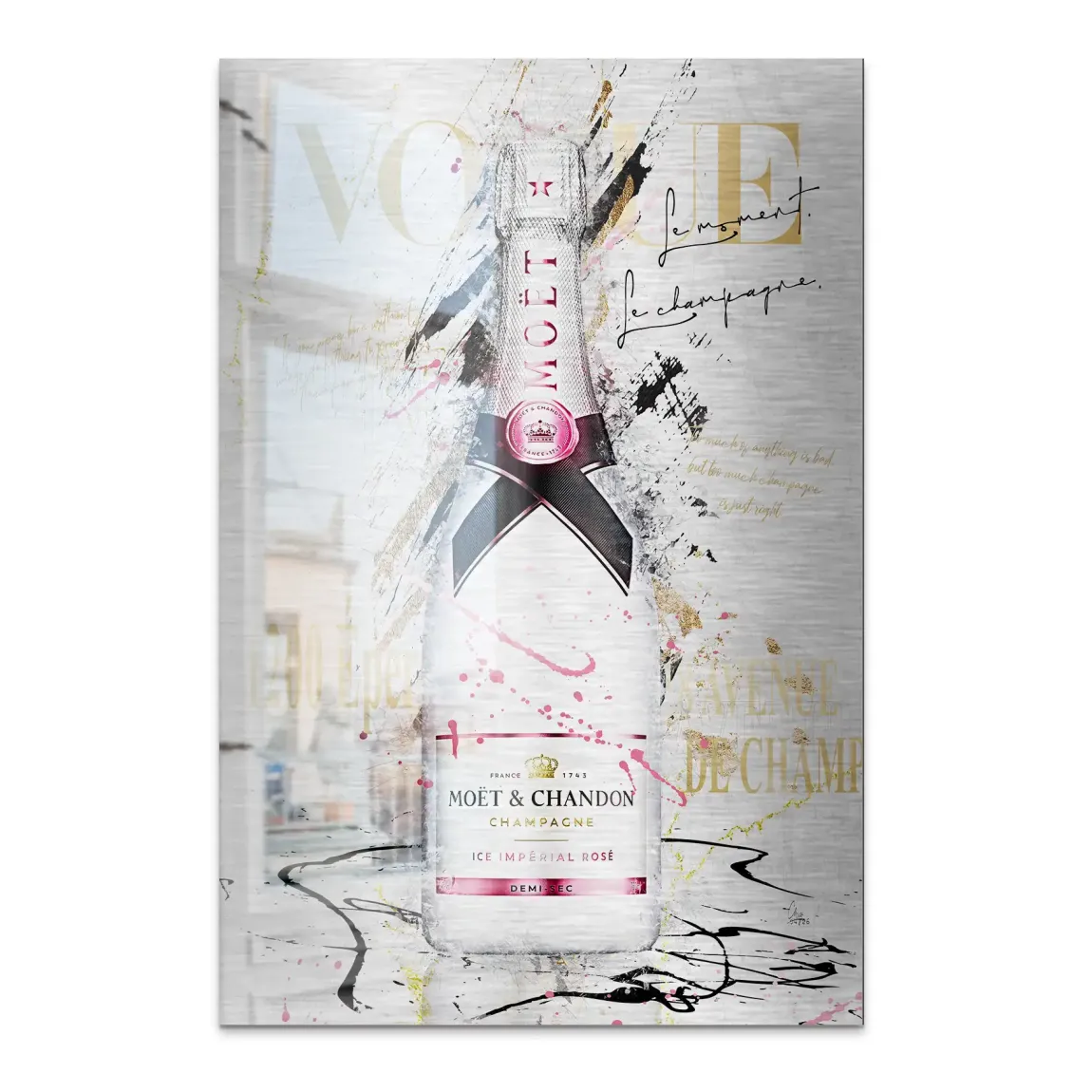 Champagner Glam Aluminiumbild gebürstet
