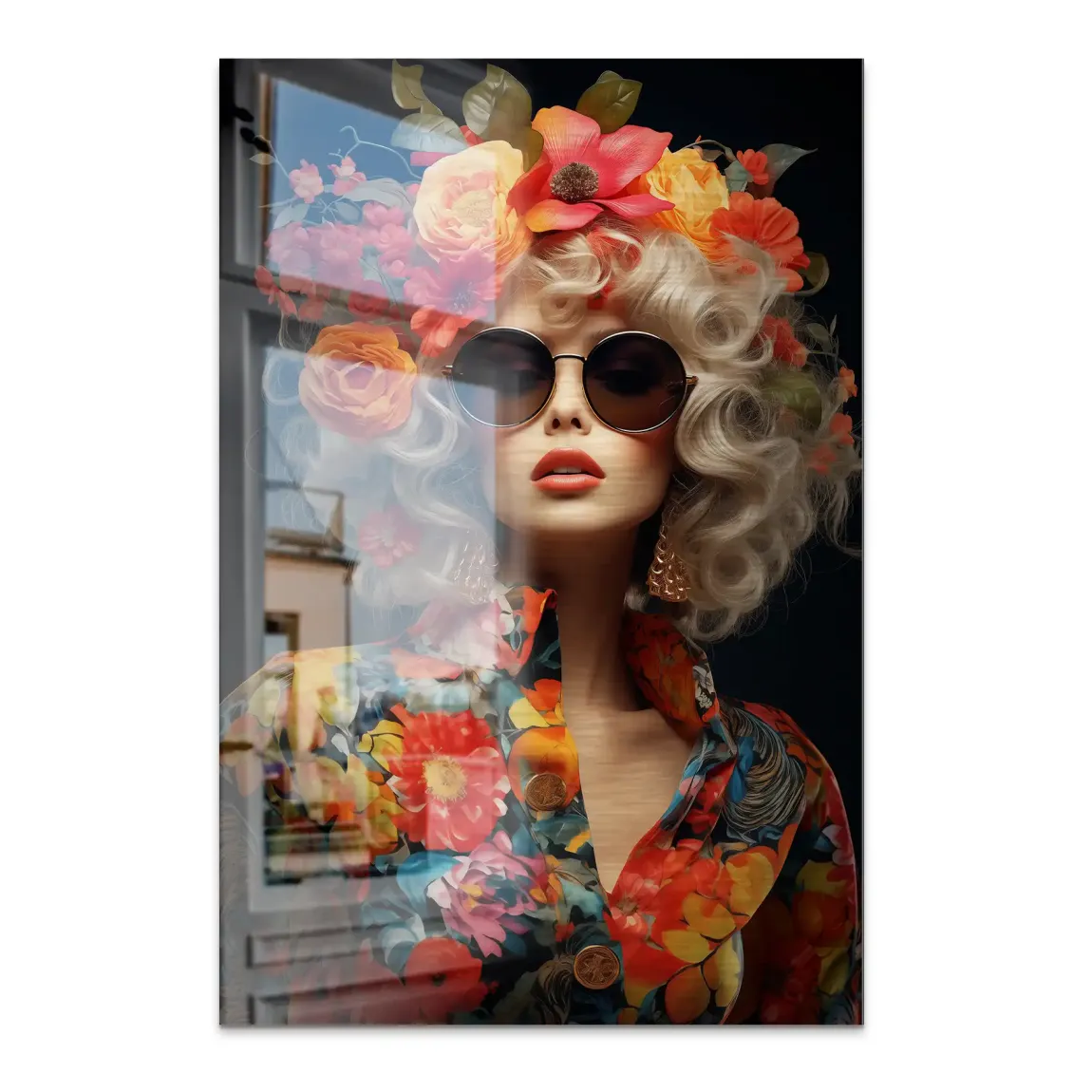 Floral Glamour Alu Dibond Bild gebürstet