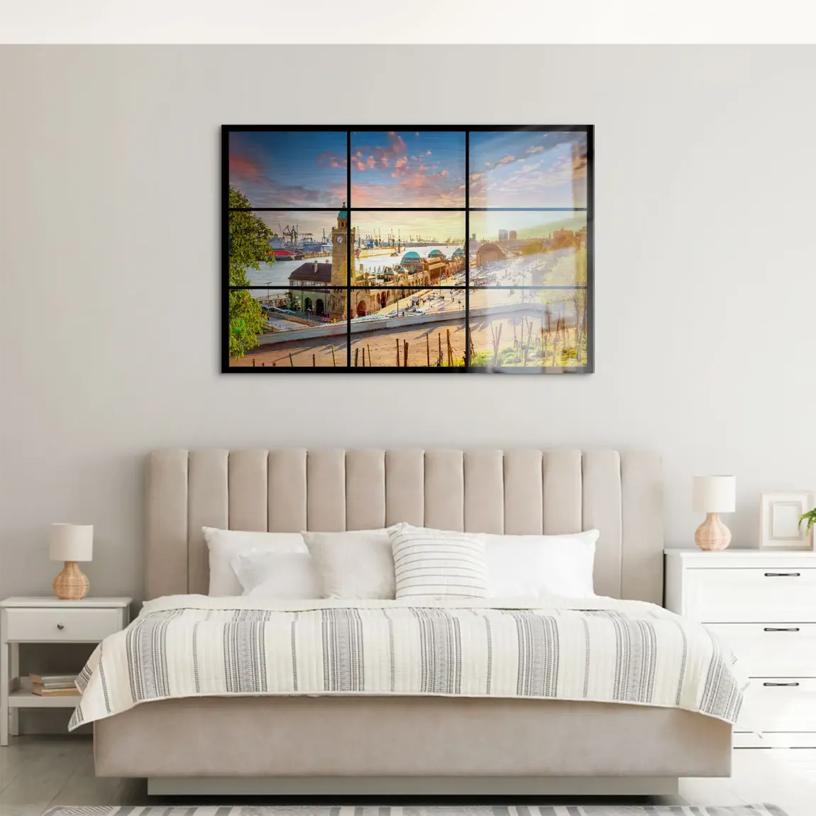 Hamburg Sunset View AluDibond Gebürstet