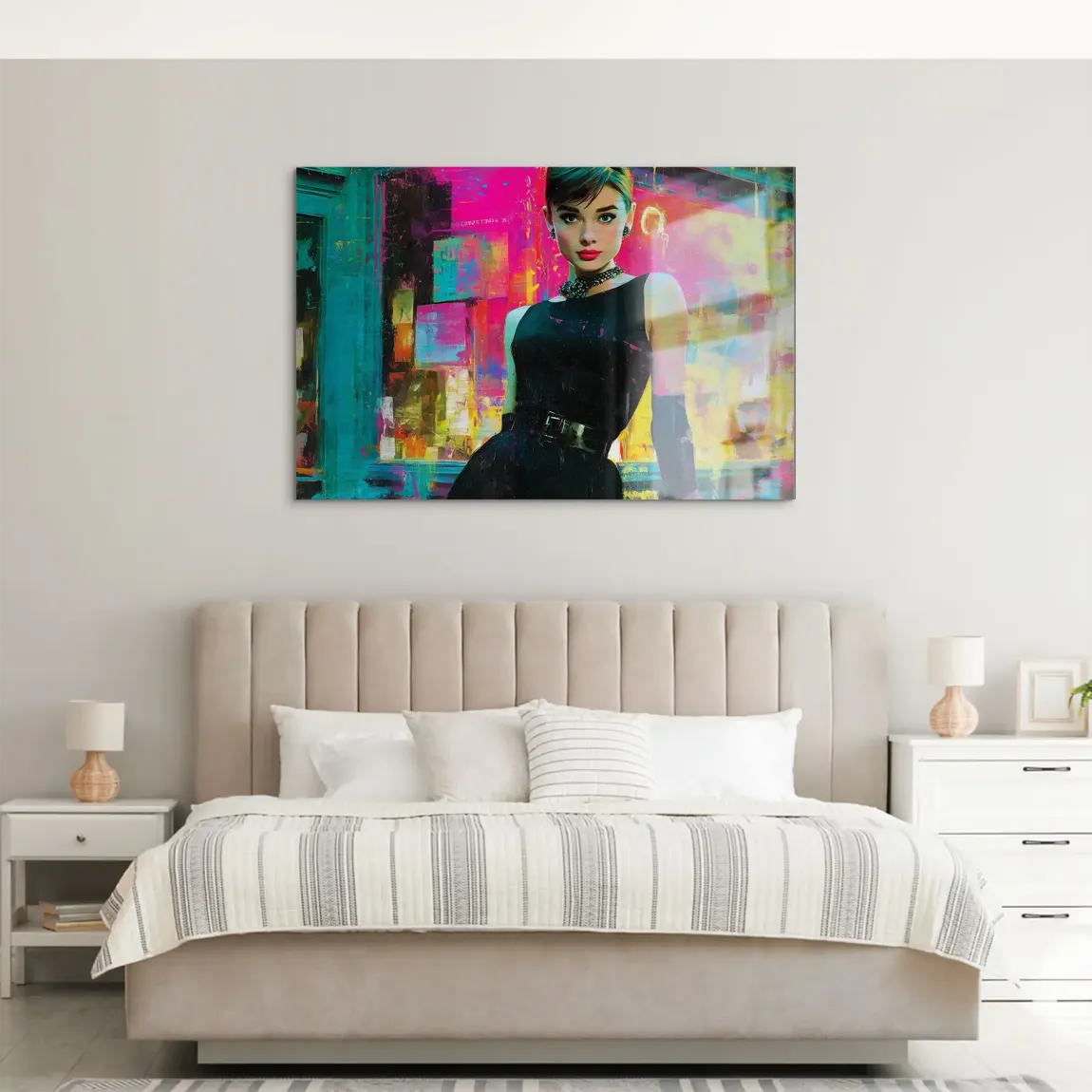 Audrey Hepburn Midnight Elegance AluDibond Gebürstet