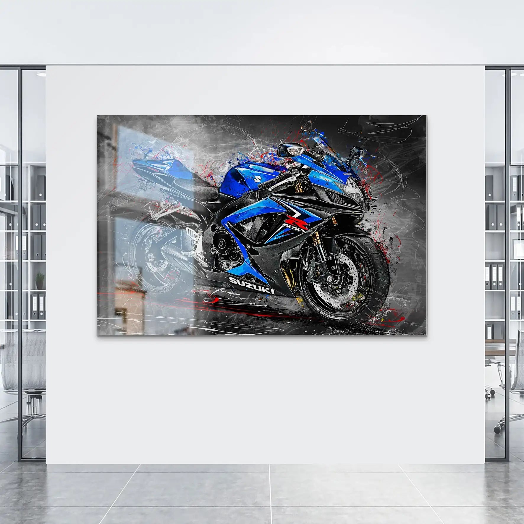 Suzuki GSXR 600 Abstrakt AluDibond Gebürstet INGALERIE