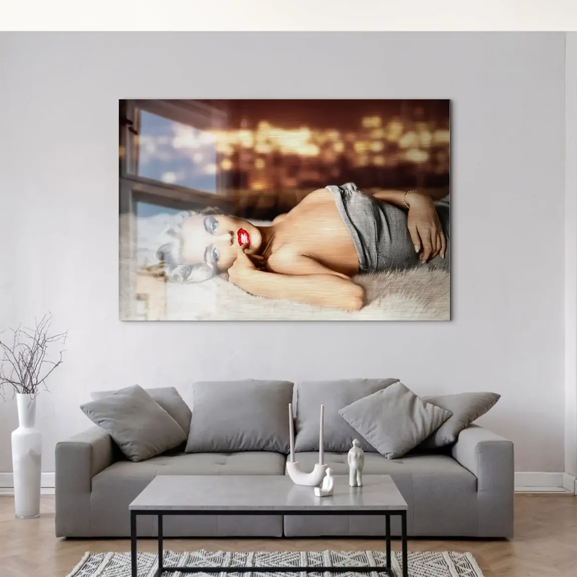 Marilyn Monroe Golden Night AluDibond Gebürstet
