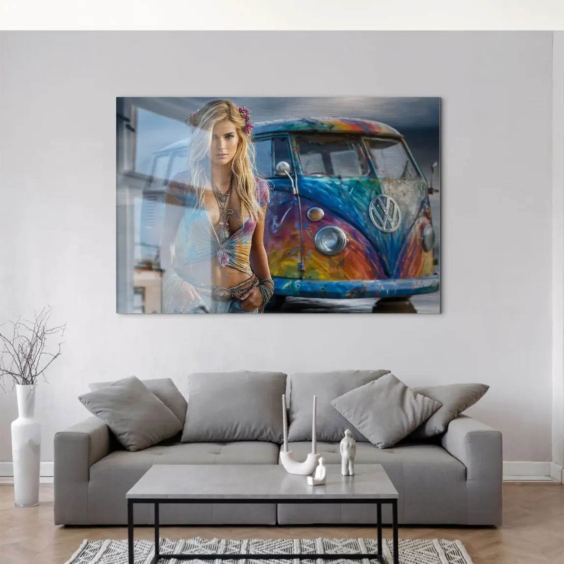 VW Bulli Beauty AluDibond Gebürstet