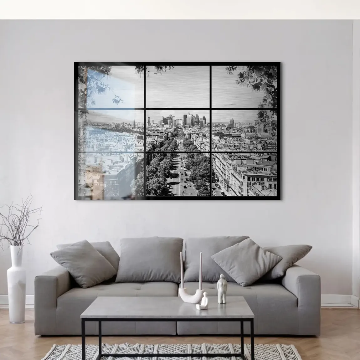 Paris Avenue Noir AluDibond Gebürstet