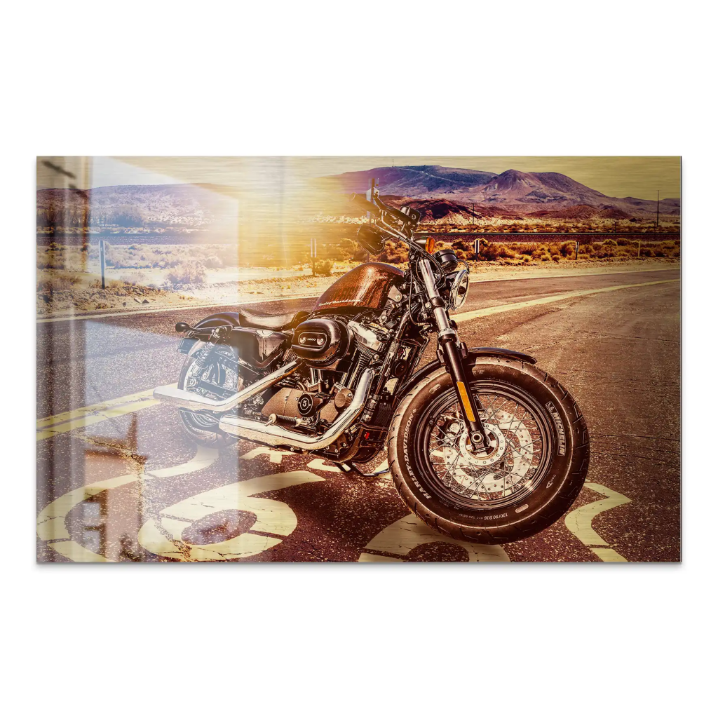 Harley Road Heritage auf gebürstetem Aluminium INGALERIE